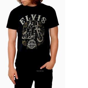 Elvis Presley The King of Rock Logo Official T-Shirt LT B&T runs bigger NWT